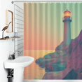 thumbnail image 4 of Sunset Lighthouse Shower Curtain for Bathroom Bath Curtain Polyester Fabric Waterproof Bathroom Curtain with 12 Hooks, 4 of 7