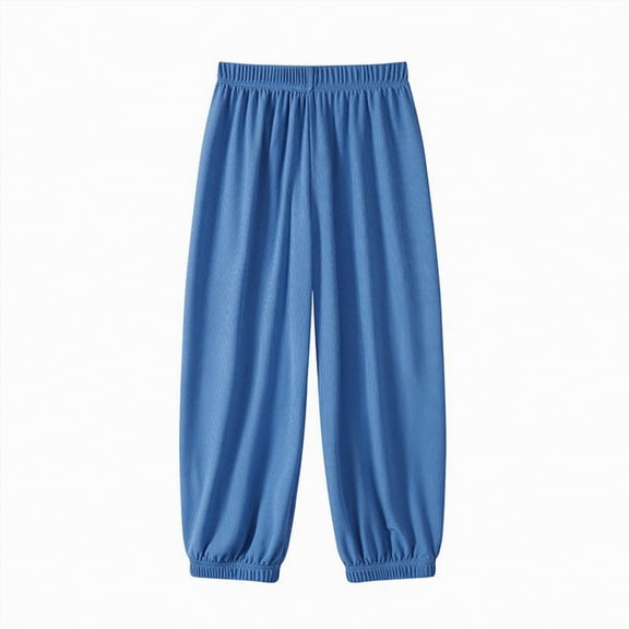 Kogui Boys Pants Cargo Boys Cargo Pants, Casual Open Bottom Relaxed Fit Drawstring Pants Size 7-8 (Blue,7-8 Years)