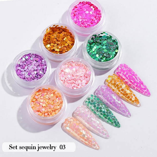 Polvo para uñas, decoración de uñas, lentejuelas, uñas doradas y brillantes, juego de parches en forma de corazón, laca de uñas