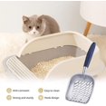 thumbnail image 3 of Scooper de arena para gatos, scoop de arena de metal duradero, scoop de arena de gato grande con mango azul hecho de aluminio sólido, scoop de arena de mano larga Feliz Sencillez, 3 of 5