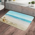 thumbnail image 3 of Beach Flannel Non Slip Mat Rug,Summer Blue Sea Bathroom Rugs,Tropical Ocean Bath Mat for Bathroom,Shell Starfish Bathroom Kitchen Door Mat,17X29in, 3 of 6
