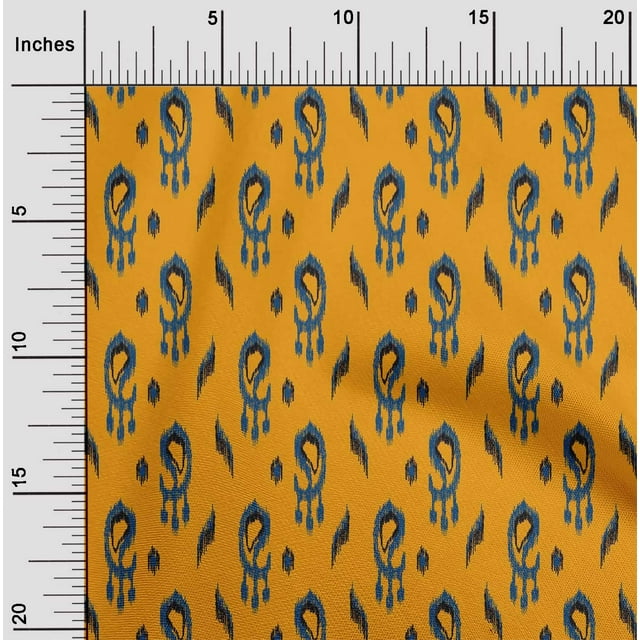 oneOone Viscose Chiffon Fabric Paisley Ikat Print Fabric BTY 42 Inch Wide