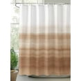 thumbnail image 2 of Fsddascl Brown White Ombre Shower Curtain Set - 36" x 78" Washable Bathtub Curtain with 12 Hooks, Vintage Farmhouse Abstract Striped Waterproof Fabric Stall Shower Curtains for Bathroom/Bathtub, 2 of 6
