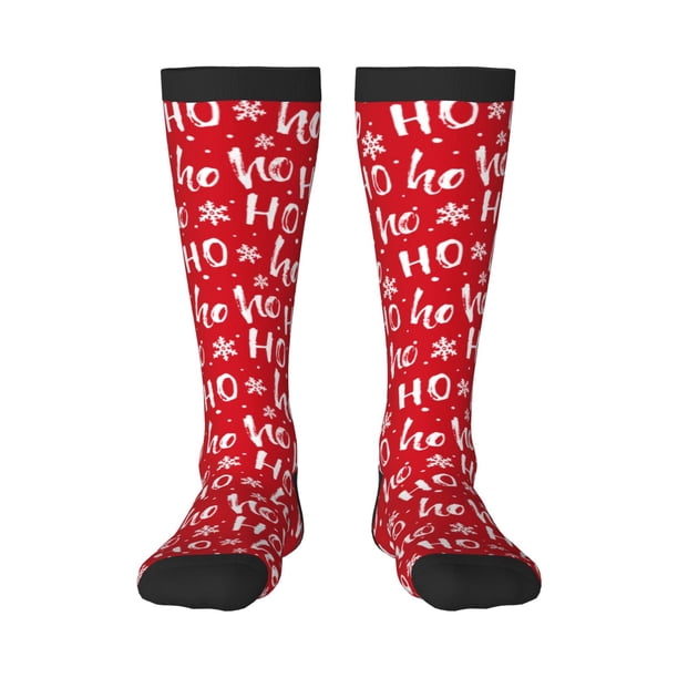 Fotbe Hohoho Calcetas Divertidas Estampadas para Hombre y Mujer, Calcetas de Algodón hasta la Rodilla para Caminar, Correr, Enfermería y Embarazo