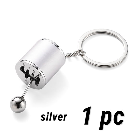Creative Gear Shift Keychain 1pc (Silver) Metal Pendant Car Key Chain Gear Lever Shaped Portable Car Key Ornament Modified Hanger Cute Trendy Unique Accessories Car Shifter Knob Holiday Gift