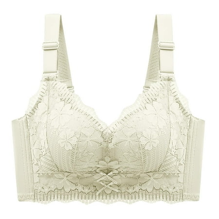 IFNND Bras for Women Women s Solid Color Without Steel Rings Large Chest Appears Small Gathered Thin Underwear Women s Bra Daily Bra Comfortable Convenient No Wire Buckle Bra