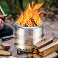 thumbnail image 3 of ZUNMOS 19 inch Smokeless Wood-Burning Fire Pit - Stainless Steel Outdoor Heater with Carry Bag, Silvery, 3 of 6