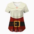 thumbnail image 3 of Tops de Enfermería de Navidad para mujer, uniforme de trabajo, Blusa de manga corta con cuello en V, ropa de enfermería, uniforme de túnica para enfermeras, 3 of 5