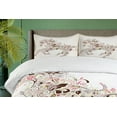 thumbnail image 4 of Ambesonne Abstract Duvet Cover Sets, Floral Horse Paisley, 2-Queen, Green Brown Pink, 4 of 7