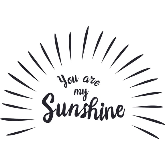 You Are My Sunshine Love Quotes Lettering Wall Sticker Art Design Decal for Girls Boys Kids Room Bedroom Nursery Kindergarten House Fun Home Decor Stickers Wall Art Vinyl Decoration (12x20 inch)