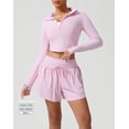 thumbnail image 5 of PISONIC Workout Sets for Women 2 Piece Long Sleeve Zip Up Jacket, High Waisted Yoga Shorts Gym Workout Sets, 5 of 7