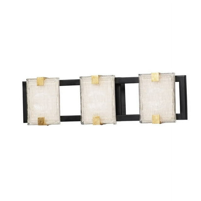 Maxim 39532CYBKGL Radiant 3-Light 20.5" Vanity Wall Light, Black & Gold Leaf