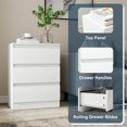 thumbnail image 5 of Resenkos 3-Drawer Bedside Nightstand with Waterproof Top and Smooth Gliding Drawers - White, 5 of 12