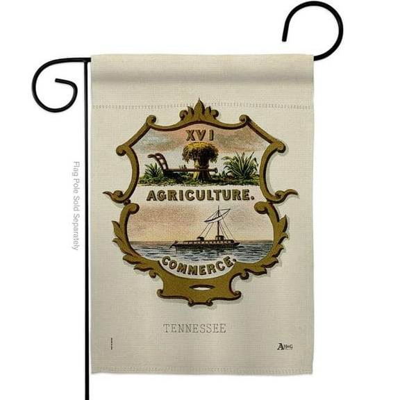 13 x 18.5 in. Coat of Arms Tennessee Garden Flag with Americana States Double-Sided Decorative Vertical House Banner Yard Gift