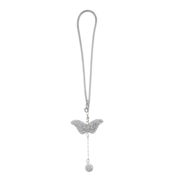 Accesorios de colgante para espejo retrovisor de coche con ala de metal y rhinestones, 1 Pcs, color AB
