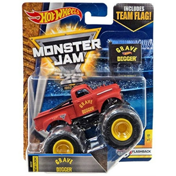 Hot Wheels Monster Jam 2017 Flashback Grave Digger (Includes Flag) 1:64 ... Grave Digger Flag