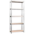thumbnail image 3 of vidaXL 5-Layer Shelves 5 pcs Silver Steel&Engineered Wood, 3 of 5