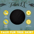 thumbnail image 3 of FabricLA Black Faux Fur Tree Skirt Cut - 60-Inches with Rounded Edges (No Backing) for Christmas, 3 of 8