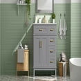 thumbnail image 3 of Kadyn Modern Bathroom Vanity,Bathroom Cabinet,36" Gray Modern Bathroom Vanity with Ceramic Sink, Soft Close Doors, 4 Drawers for Storage, 3 of 13