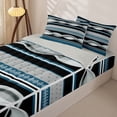 thumbnail image 3 of Homewish Vintage Spiral Lines Zipper Twin Comforter Sets with Fitted Sheet and 2 Pillowcases,Retro Geometric Zipper Bedding Set,Light Gray Reversible,4pcs, 3 of 8