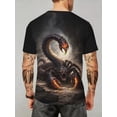 thumbnail image 4 of 3D summer new scorpion pattern short-sleeved digital printing design T-shirt element trend men's casual fashion top, 4 of 6