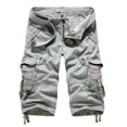 thumbnail image 2 of Pantalones cortos holgados informales de verano para hombre, talla grande, capri con múltiples bolsillos y sin cinturón, 2 of 5