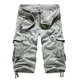 thumbnail image 2 of Pantalones cortos holgados informales de verano para hombre, talla grande, capri con múltiples bolsillos y sin cinturón, 2 of 5