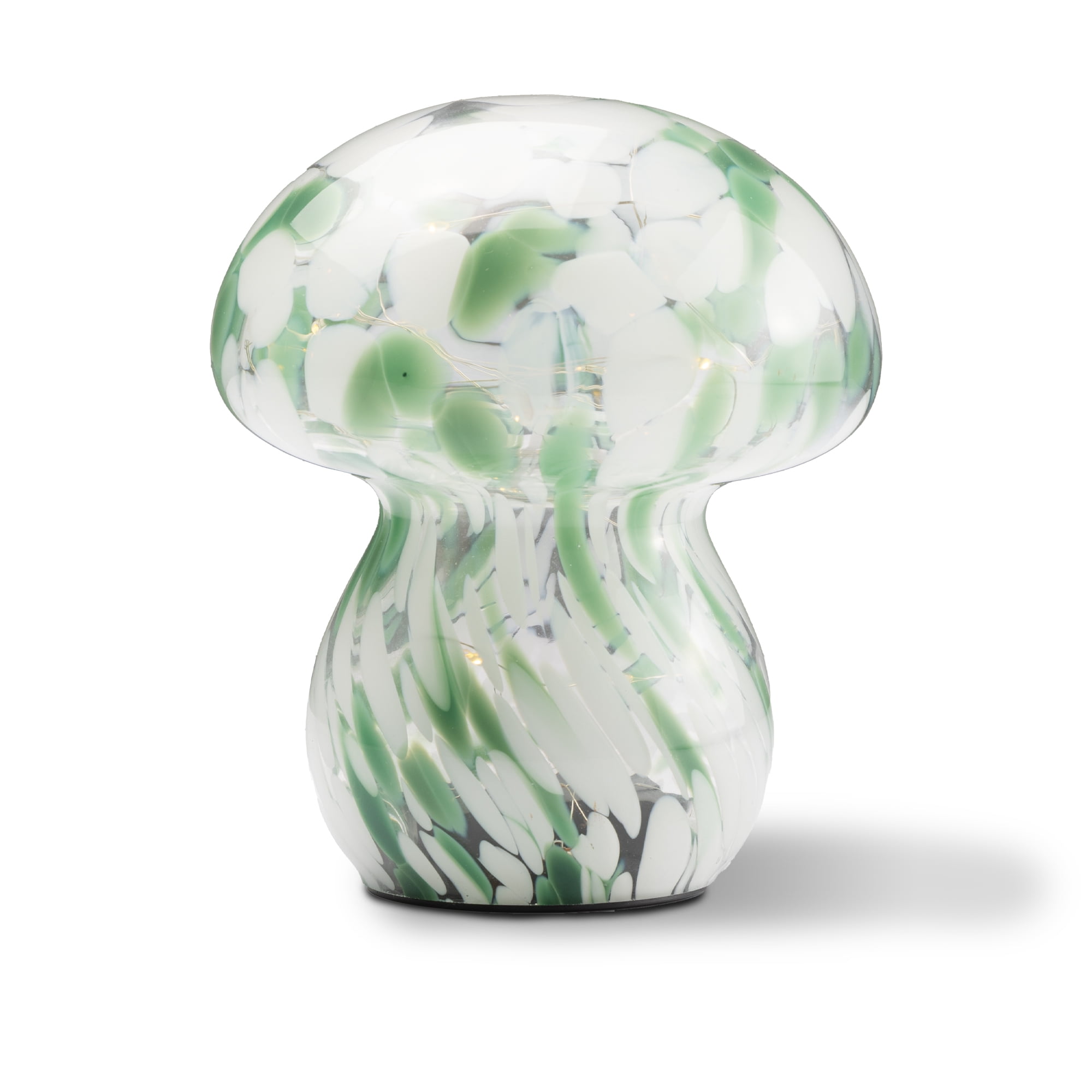 BrightSide Mushroom Confetti Glass Lamp - Sage/White, Battery-Powered Fairy Lights
