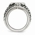 thumbnail image 2 of White Stainless Steel Ring Band Men's Antiqued Cross & Caviar, 2 of 6
