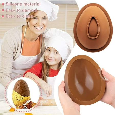 

Yous Auto Chocolate Egg Mold Silicone Egg-Shaped Cake Mould Coffee Color Non-Stick Caking Making Mould High Temperature Resistant Making Mold for Jelly Mousse Ice Cream Pudding