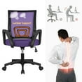 thumbnail image 5 of Alden Design Adjustable Mid Back Mesh Swivel Ergonomic Office Chair with Armrests, Purple, 5 of 12