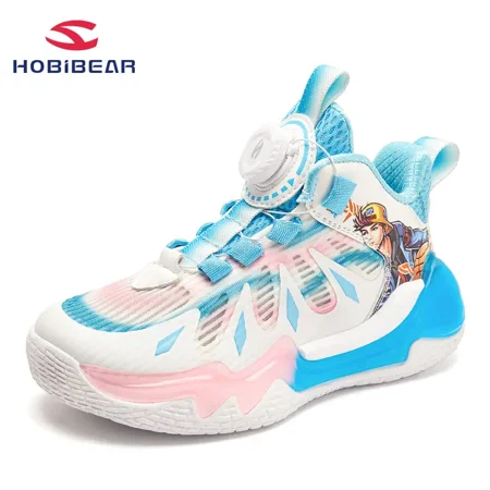 

GEDER-S2 HOBIBEAR Baby Boys Basketball Shoes Cartoon Anime Cushioned Shock Absorption Comfortable Non-Slip Running Shoes Athletic Shoes For Toddler Kids Children