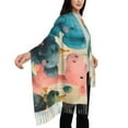 thumbnail image 5 of Cauagu Cute Animal Party Print Women Wrap Shawl tassels Scarves Retro Scarf 77.6"X28.3", 5 of 8