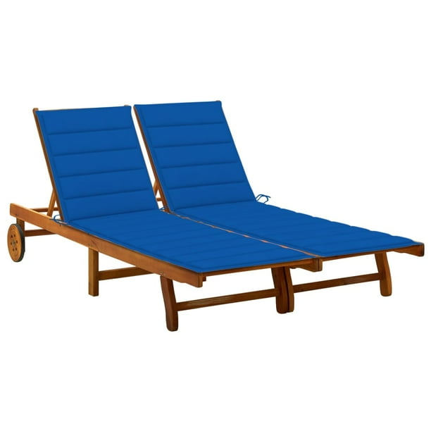 vidaXL Patio Lounge Chair Sunbed Sunlounger with Cushion Solid Acacia Wood Walmart Business Supplies
