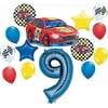 Race Car Theme 9th Birthday Party Supplies 14 pc Balloon Bouquet Decorations