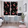 thumbnail image 5 of Cherry Rustic Kitchen Curtains 72 Inch Length, Spring Summer Tropic Fruit Black Grommet Top Bedroom Living Room Curtains, Light Filtering Cafe Curtain Drapes 2 Panels Set 104''x72'', 5 of 9