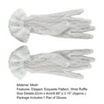 thumbnail image 6 of 1 Pair Bridal Gloves Ruffle Cuffs Wrist Length Sheer Breathable Elegant Wedding Clothes Accessories Solid Color See-through Lace Wedding Gloves for Dating,Beige, 6 of 7