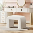 thumbnail image 3 of Tribesigns Modern Vanity Stool, Upholstered Ottoman, Arched Footstool, Sofa Footrest(1,White）, 3 of 5