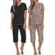thumbnail image 2 of Ekouaer 2 Pack Women's Sleepwear Capri Pajama Sets Short Sleeve Two-Piece Pjs V Neck Tops & Capri Pants with Pockets S-3XL, 2 of 5