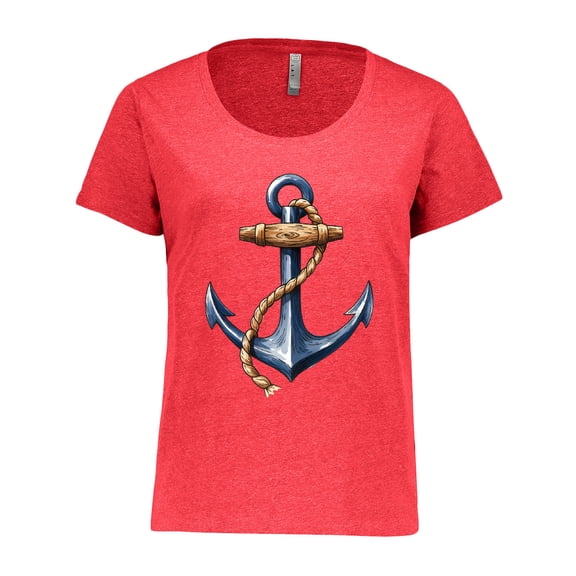 Inktastic Nautical Anchor and Rope Women's Plus Size T-Shirt