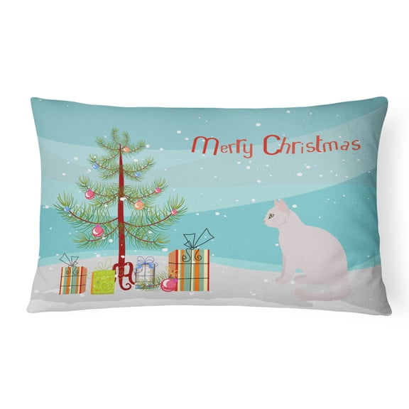Carolines Treasures CK4756PW1216 Burmilla 2 Cat Merry Christmas Canvas Fabric Decorative Pillow, 12H x16W, multicolor