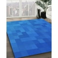 thumbnail image 2 of Ahgly Company Indoor Round Patterned Neon Blue Area Rugs, 7' Round, 2 of 6