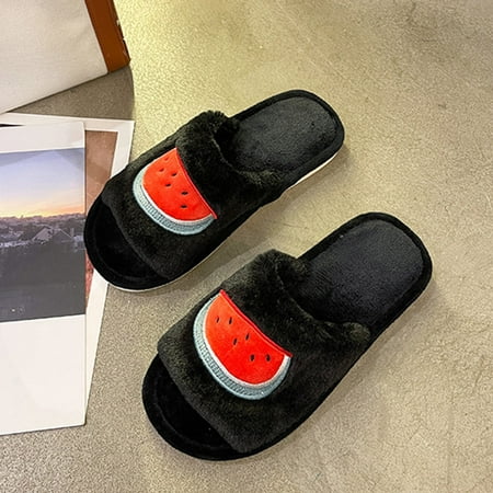 

Gubotare Women Slippers Women s Cute Reindeer Slippers Plush Soft Warm Home Indoor Shoes Black 39