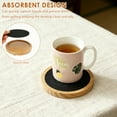 thumbnail image 3 of Qenwkxz 5PCS Wood Coasters for Drinks, 4.3 Inch Felt Absorbent Coaster, Non-Slip Drink Coasters for Coffee Tabletop Protection, Non-Stick, Suitable for Kinds of Cups Wooden Table Drink, 3 of 11