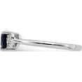thumbnail image 4 of Sterling Silver Polished Created Sapphire And Diamond Ring (Size 7) Made In Thailand qr7063sep-7, 4 of 5