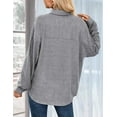 thumbnail image 5 of Zeagoo Button Down Shirts for Women Waffle Boyfriend Work Shacket Loose Long Sleeve Collared Fall Tops, 5 of 6