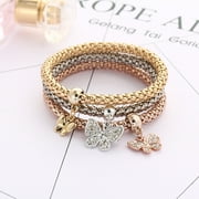Luiyenes Charm Women Bracelet Gold Rose Gold Rhinestone Bangle Jewelry Set