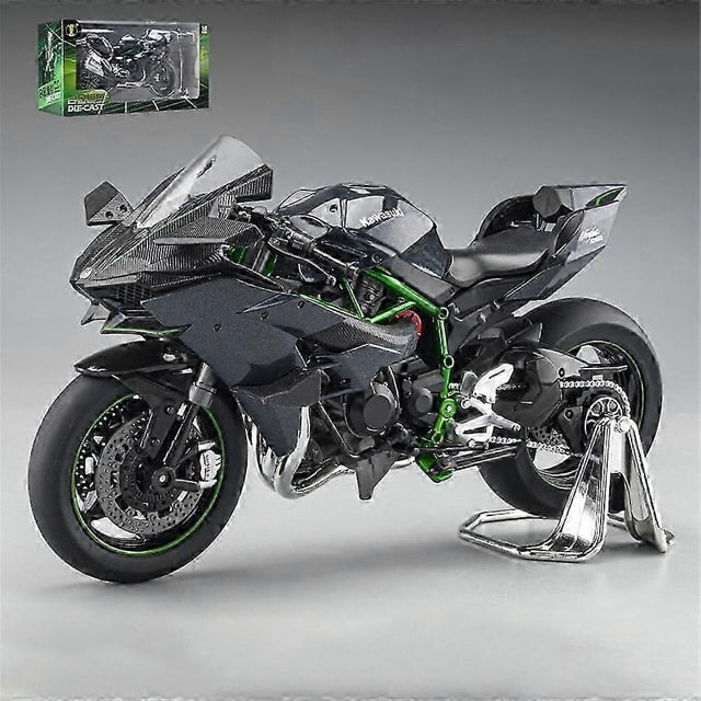 1:9 Scale Kawasaki H2 Alloy Motorcycle Model Diecast Off-Road Autocycle Toys Carrying Lights-H2