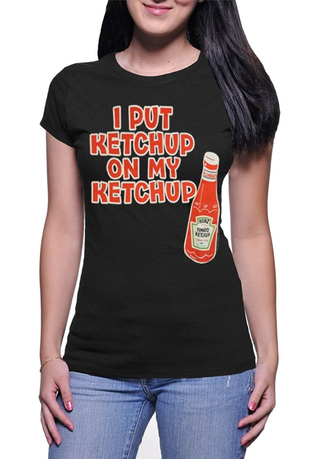 Heinz I Put Ketchup on My Ketchup Juniors Black TShirt
