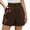Brown, variant on Asklazy Womens Summer High Waist Linen Shorts Roll Up Pleated Zippered Wrap Hem Wide Leg Shorts with Pockets,US Size,XL,Pink